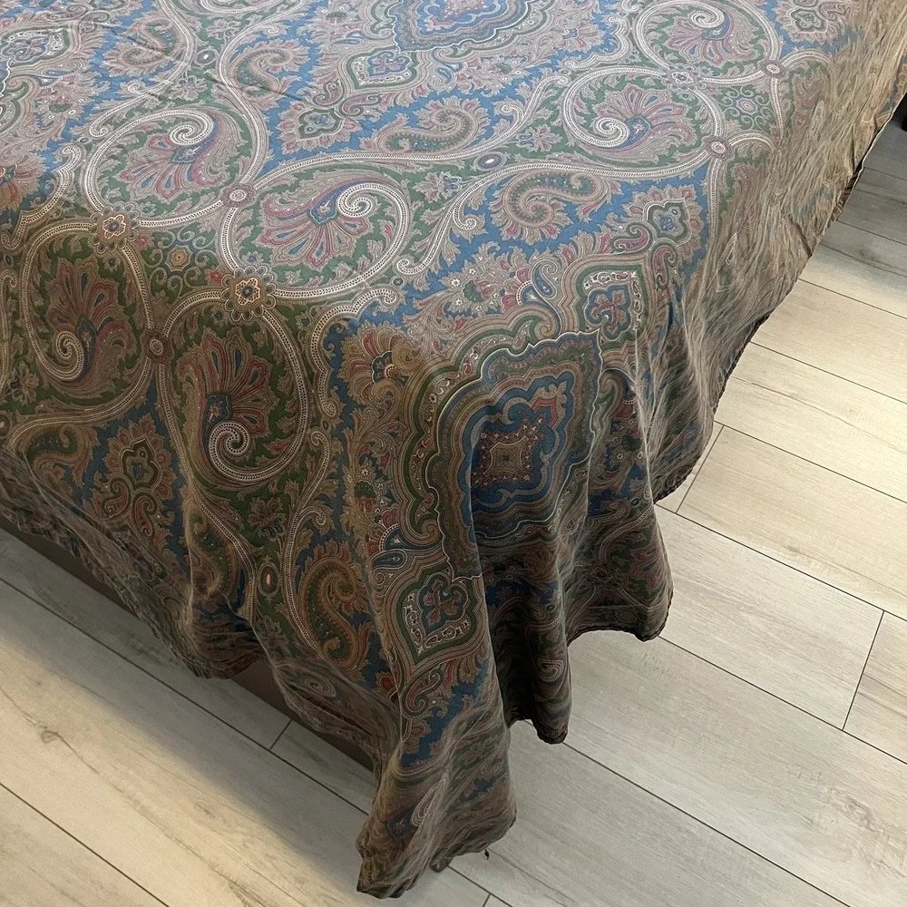 Ralph Lauren Elizabeth Brianna Paisley Full Flat Sheet Vintage USA Old Money